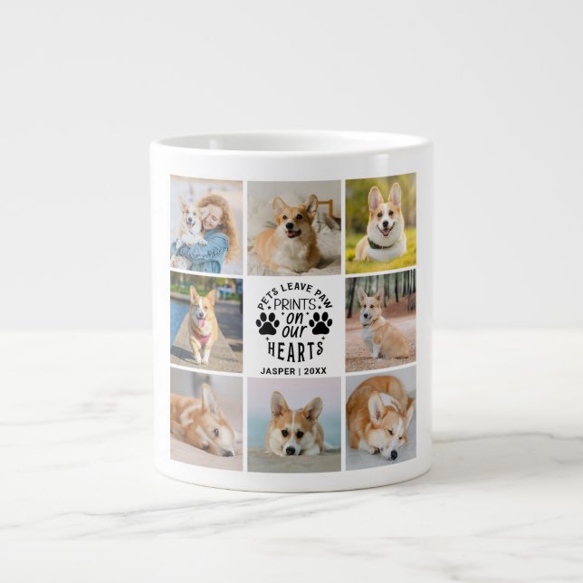 8 Photo Collage Pet Memorial Remembrance  Large Coffee Mug (Front)