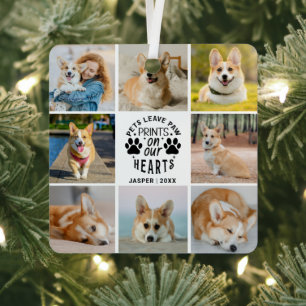 8 Photo Collage Pet Memorial Remembrance   Metal Tree Decoration