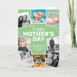 8 Photo Collage Sage Happy Mother's Day Card