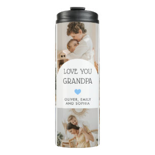 8 Photo Collage We Love You Grandpa Arch      Thermal Tumbler