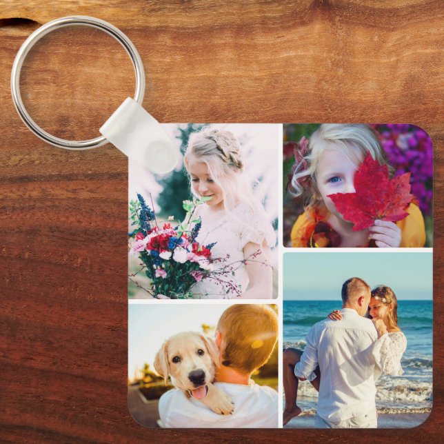 8 Photo Double Sided Metal Rounded Keychain (Front)