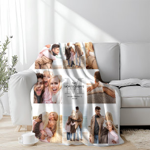 8 Photo Family Keepsake Photo Collage  Fleece Blanket