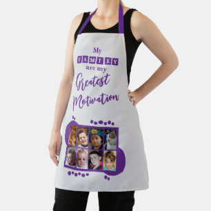 8 photo family motivation purple apron