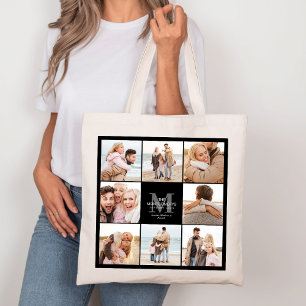8 Photo Family Photo Collage Canvas Tote Bag