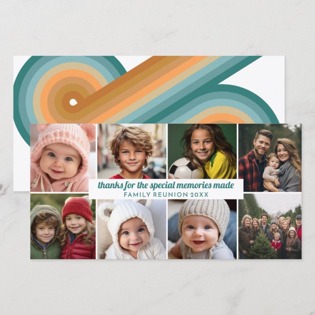 8 Photo - Family Reunion Thank You Collage Holiday Card (Front/Back)