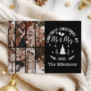8 Photo First Christmas as Mr. & Mrs Holiday Card