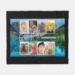 8 Photo "Grandchildren Make Life Grand" Fleece Blanket