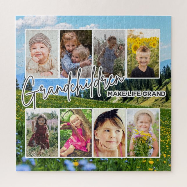 8 Photo "Grandchildren Make Life Grand" Jigsaw Puzzle (Vertical)