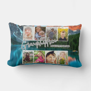8 Photo "Grandchildren Make Life Grand" Lumbar Cushion