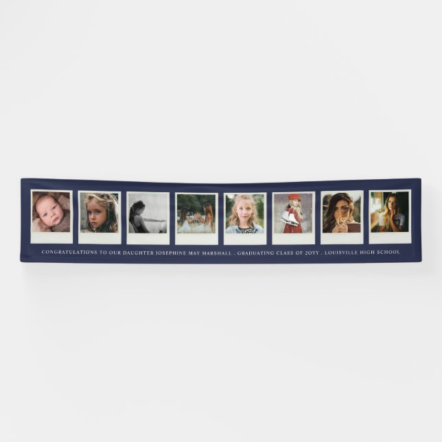 8 Photo Instant Film Graduation or Special Event Banner (Horizontal)