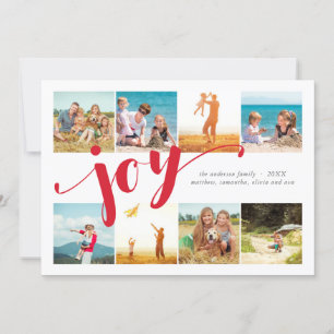 8 Photo Joy Collage Holiday Photo Card