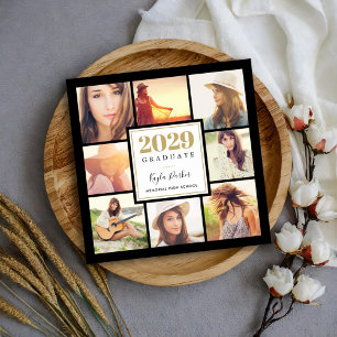 8 Photo Magnetic Graduation Announcement Cards