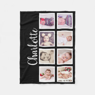 8 Photo Personalised Custom Fleece Blanket