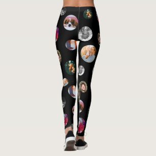 8 Photo polka dot Template Circles Black Exercise Leggings