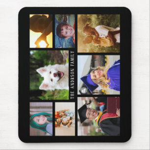 8 Photo Template Collage with Custom Text Mousepad