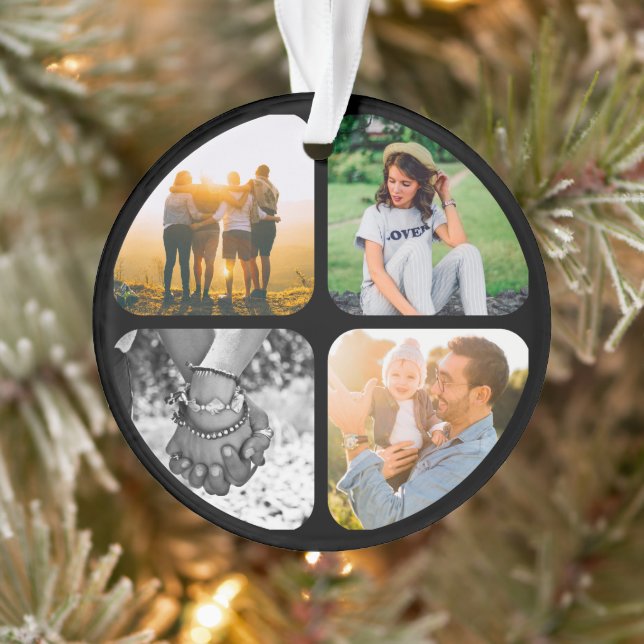 8 Photo Template Double Sided Acrylic Ornament (Tree)