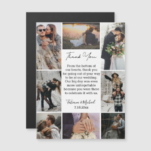  8 photos collage modern thank you wedding magnet