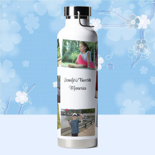 8 Photos Personalize Text Favorite Family Memories Water Bottle