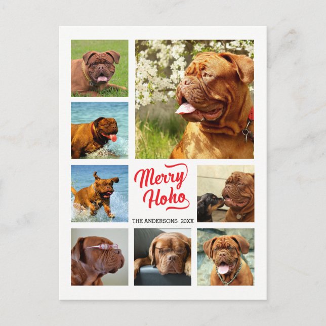 8 Picture Family Photo ✨  Collage Custom Christmas Holiday Postcard (Front)