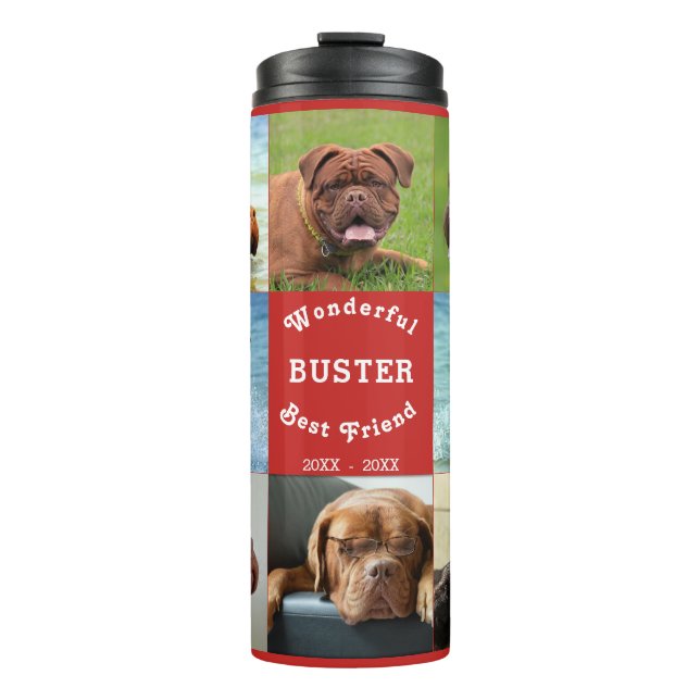 8 Picture Family Photo ✨  Collage Custom Dog Thermal Tumbler (Front)