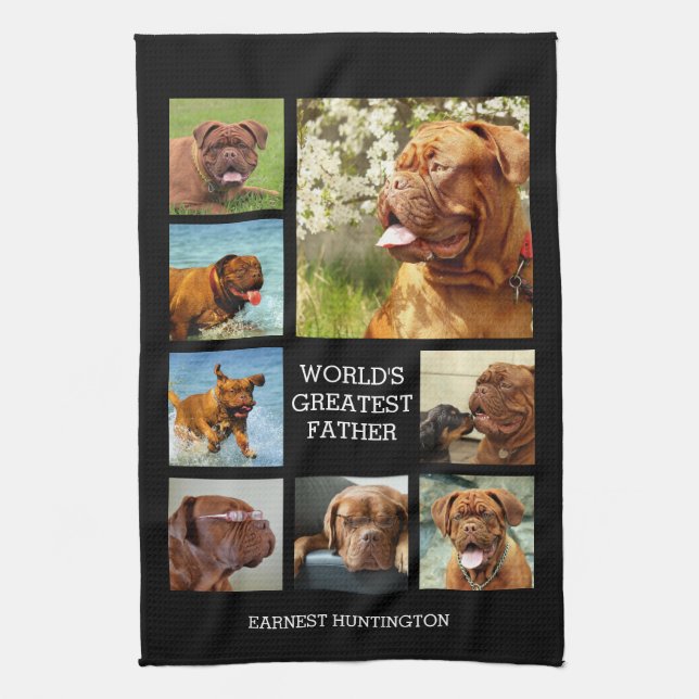 8 Picture Family Photo ✨  Collage Custom  Tea Towel (Vertical)