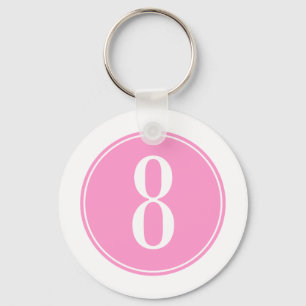 #8 Pink Circle Key Ring