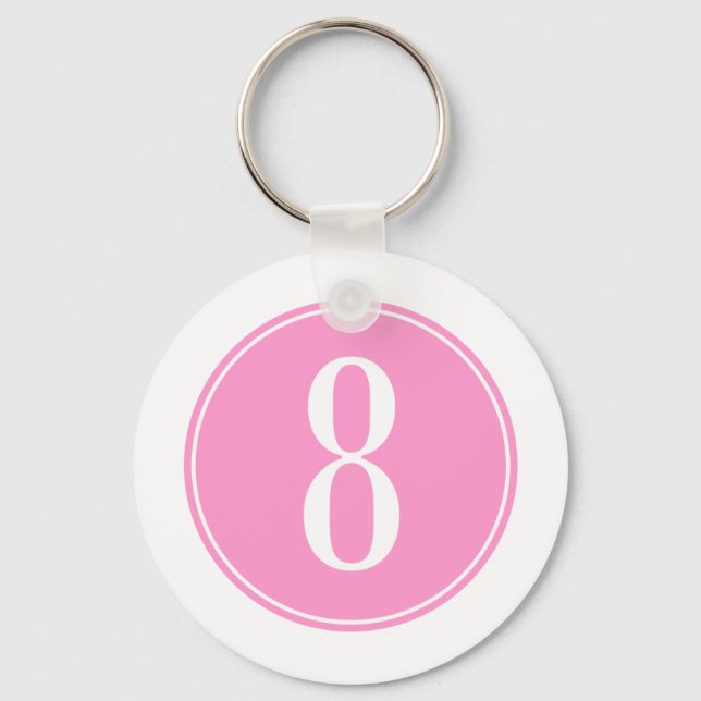 #8 Pink Circle Key Ring (Front)