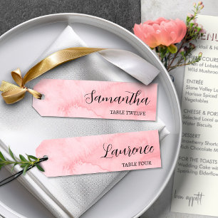 8 Pink Ombre Wedding Guest DIY Name Tags Announcement