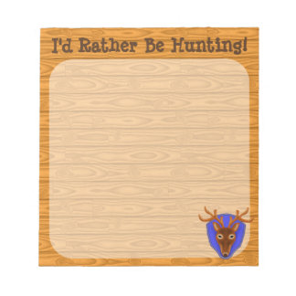8-Point Buck Deer Hunting Trophy on Wood Grain Notepad