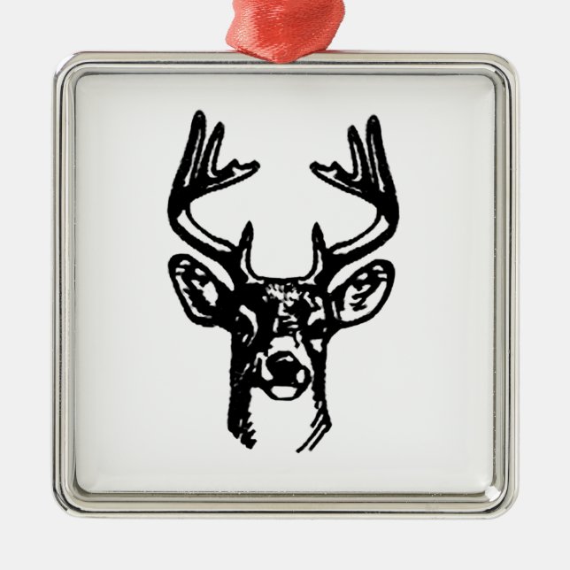 8 Point Buck White Tail Deer Metal Tree Decoration (Front)