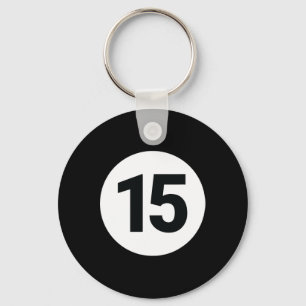 8 Pool Ball 15 Billiards Costume Halloween Group M Key Ring