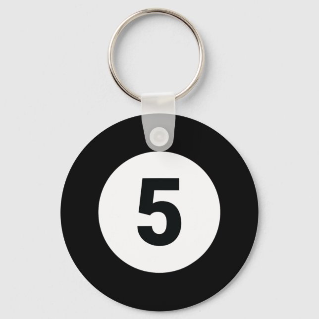 8 Pool Ball 5 Billiards Costume Halloween Group Ma Key Ring (Front)