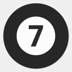 8 Pool Ball 7 Billiards Costume Halloween Group Ma Classic Round Sticker