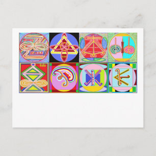 8 PURE Karuna REIKI Signs by Navin Joshi Postcard