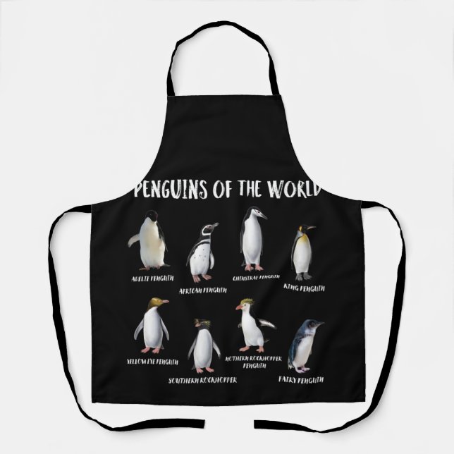 8 Rarest Penguins of the World Funny Animals Apron (Front)