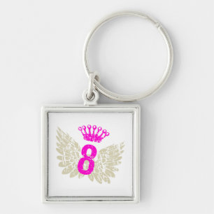 #8 Raspberry Wings Key Ring