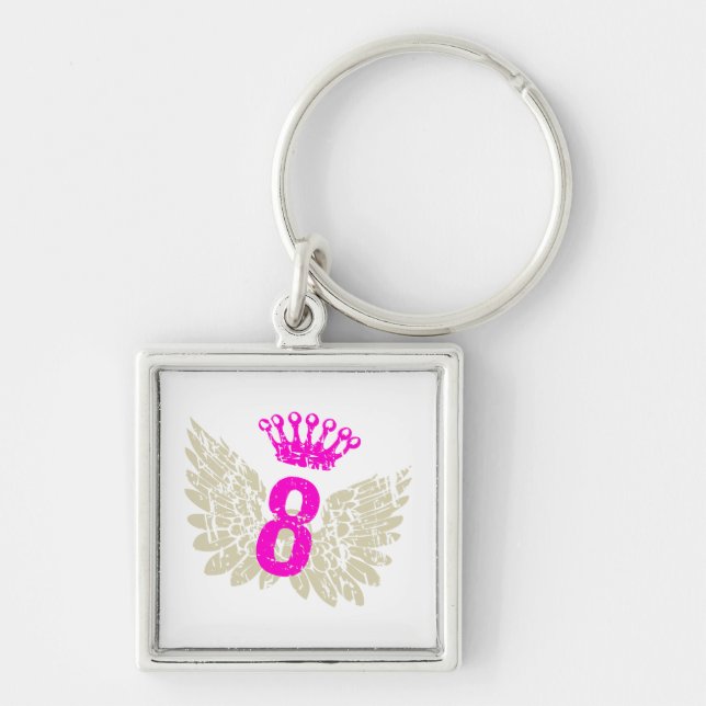 #8 Raspberry Wings Key Ring (Front)