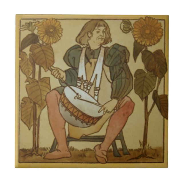 #8 Repro Copeland Medieval Minstrels Music Theme Tile (Front)