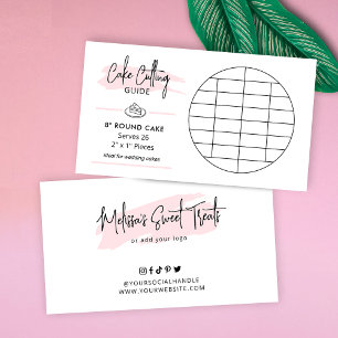 8" Round Cake Cutting Guide 2x1" Portions Size Enclosure Card