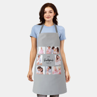 8 Sections Family Photo in Gray Frame Apron