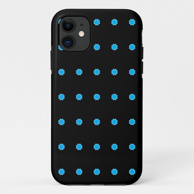 8 sided blue star geometric pattern Case-Mate iPhone case (Back)