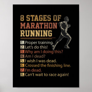 8 Stages of Marathon Running Cross Country Race Poster