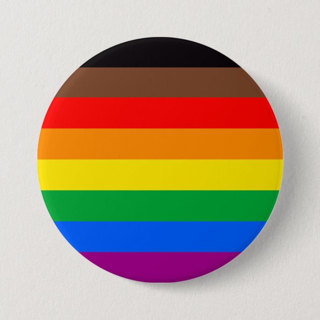 8-Striped LGBT Pride Flag 7.5 Cm Round Badge (Front)