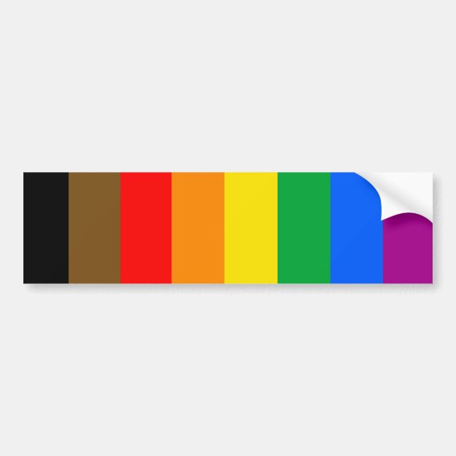 8-Striped LGBT Pride Flag Bumper Sticker (Front)