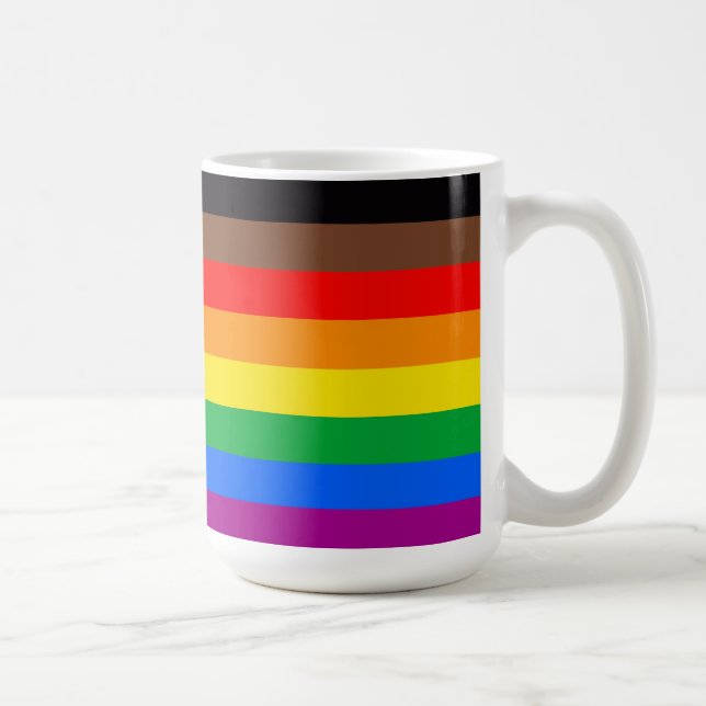 8-Striped LGBT Pride Flag Coffee Mug (Right)