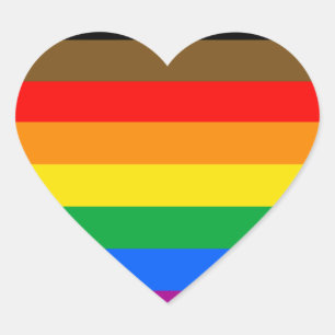 8-Striped LGBT Pride Flag Heart Sticker