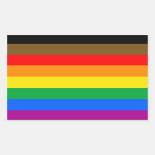 8-Striped LGBT Pride Flag Rectangular Sticker
