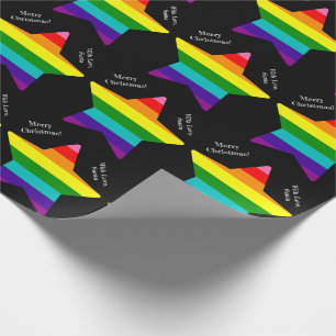 8 Stripes LGBT Pride Flag Stars LGBTQ Christmas Wr Wrapping Paper