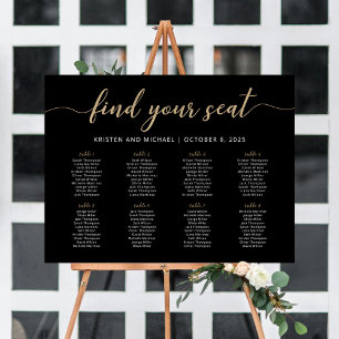 8 Tables Find Your Seat Black Seating Chart