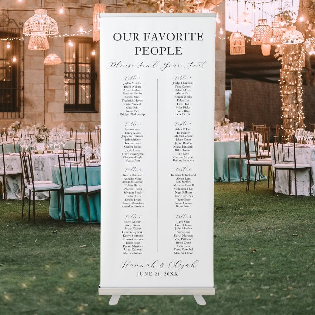 8 Tables Wedding Seating Chart 80 Guests Vertical Retractable Banner (8 Tables Wedding Seating Chart 80 Guests Vertical Retractable Banner
)
